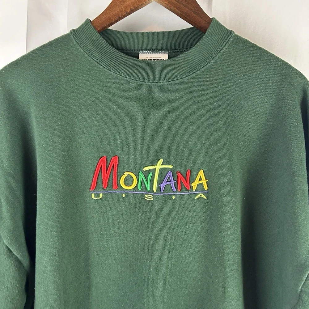 Vtg Montana Tultex Maximum Sweats‎ Crewneck Sweatshirt USA Made 90s Green XL